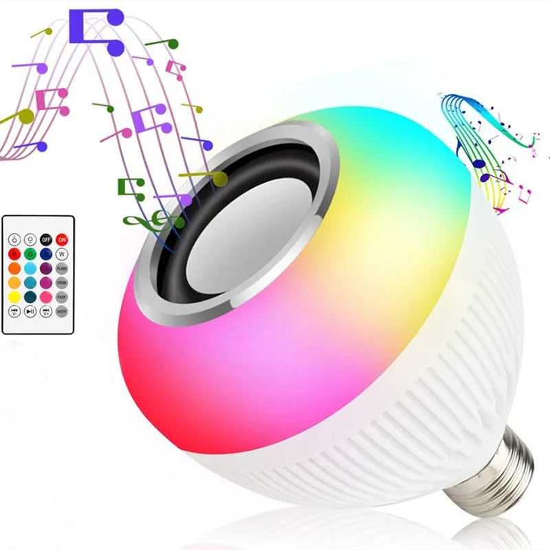 DAFUSHOP Lampada Bluetooth Led Caixa De Som Com Controle Remoto 12W Rgb Luz Colorida Balada